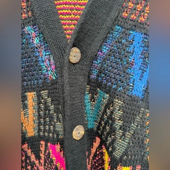 Vintage 80s Pronto Uomo 3D Made In Italy Chunky Knit Pullover Artsy Wool Sweater